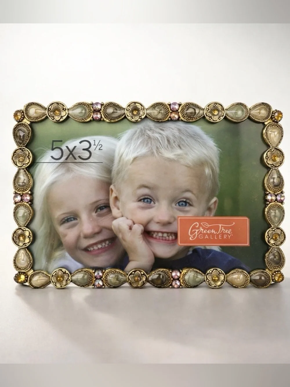 Set of 3 Vintage Style Ornate Bejeweled & Filigree Tabletop Picture Frames
